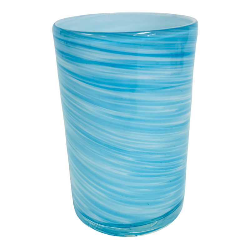 Yankee Candle Glass Blue Swirls Jar Candle Holder 1341360