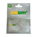 Subway $15 Gift Card