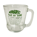 (6) Vernors Green Print Great Hot or Cold Vintage 8 oz Glass Mugs