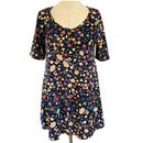 LuLaRoe Womens Navy Blue Multi Color Geometric Perfect T Shirt