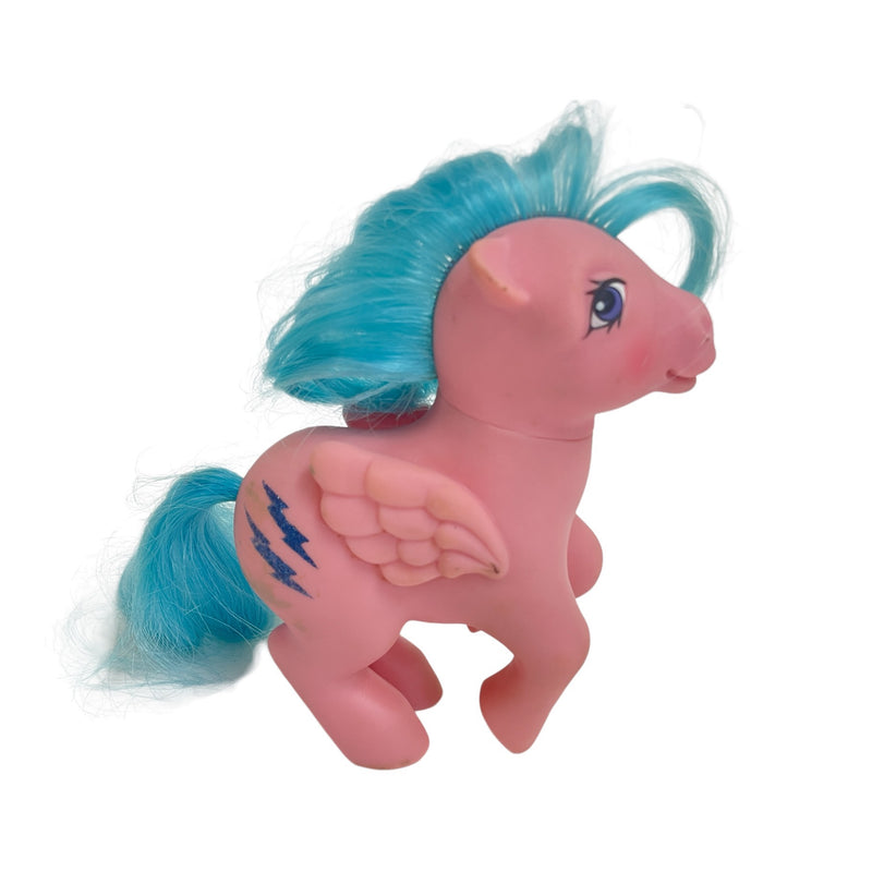 My Little Pony 1983 G1 Firefly Glitter Lightning Bolt Pink Pegasus Horse Figure Toy