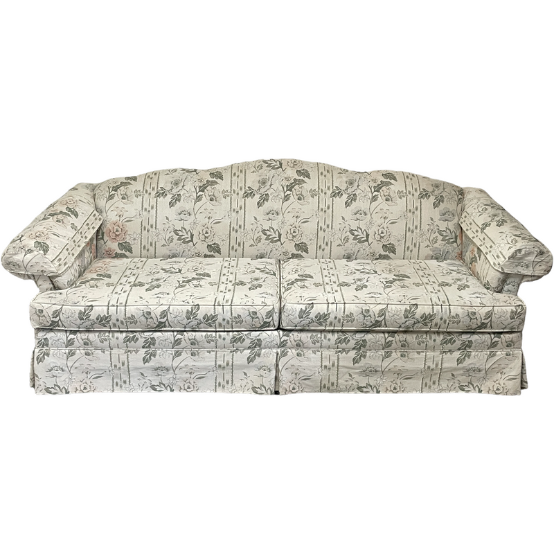 JCPenney White Pink Flowers Floral 3 Seat Sofa Couch