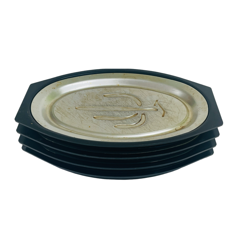 (4) Nordic Ware Serv-A-Sizzler Fajita Steak Cactus Hot Plate & Tray