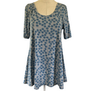 LuLaRoe Womens Gray Blue Polk a Dot Perfect T Shirt