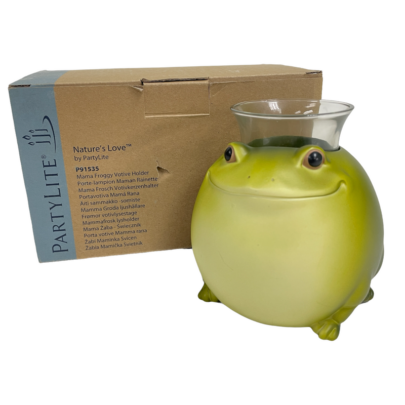 PartyLite Nature's Love Mama Froggy Frog Votive Tealight Candle Holder P91535