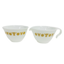 Corelle Corning Flower Butterfly Gold Creamer & Sugar Bowl