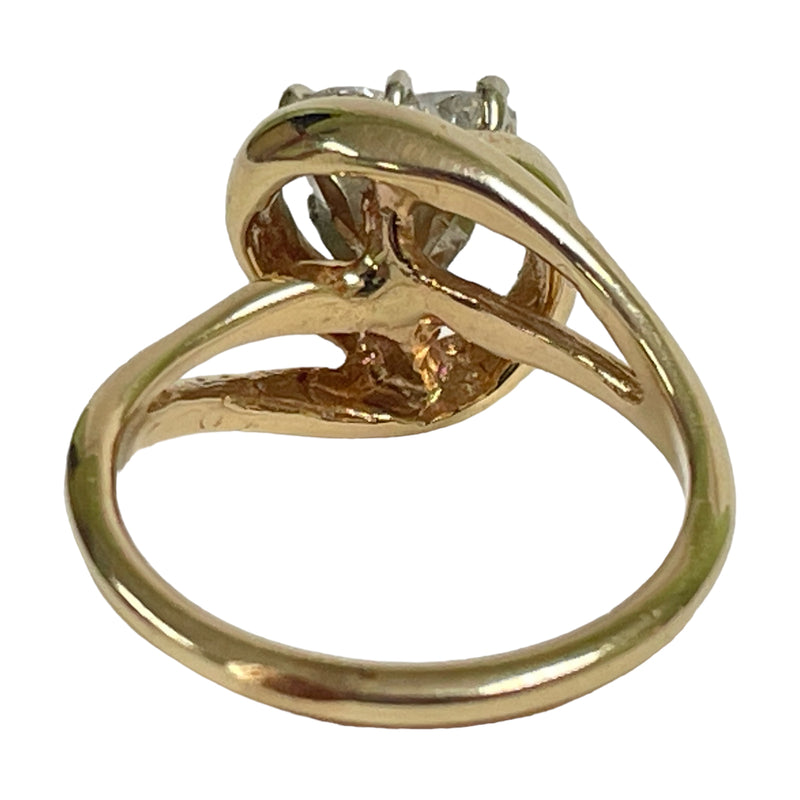 14K Yellow Gold H Color l1 Clarity 1.00ct One Prong Heart Diamond 4.8g Ring