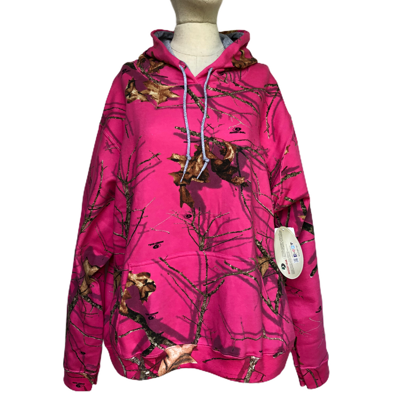 Mossy Oak Womens Pink Camo Pullover Hooded Fleece Sweatshirt