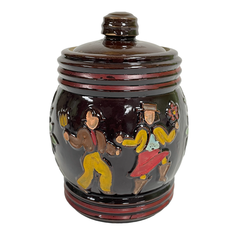 Red Wing Pottery Dancing Peasants 10" Cookie Jar