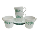 (4) Corelle By Corning Callaway Green Ivy Coffee Mug Tea Cups & Saucer Plates