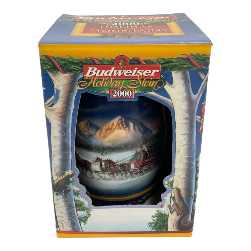 Budweiser 2000 Holiday In The Mountains Beer Stein Mug