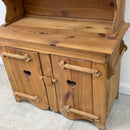 66.5" Pine Wood 2 Pc Kitchen Hutch Display Cabinet