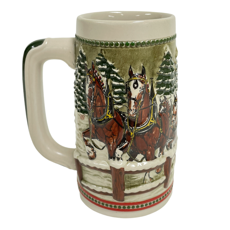 Budweiser 1984 Clydesdales Covered Bridge Limited Edition Holiday Beer Stein Mug