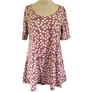 LuLaRoe Womens Pink White Polk a Dot Perfect T Shirt