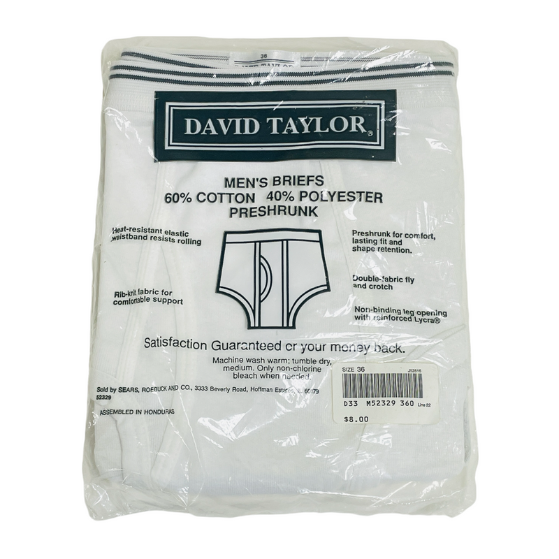 David Taylor 3 Pack Mens Preshrunk Cotton Polyester Underwear Briefs