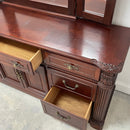Florida Furniture Industries Mahogany Cherry Wood Triple Dresser w/ Mirror