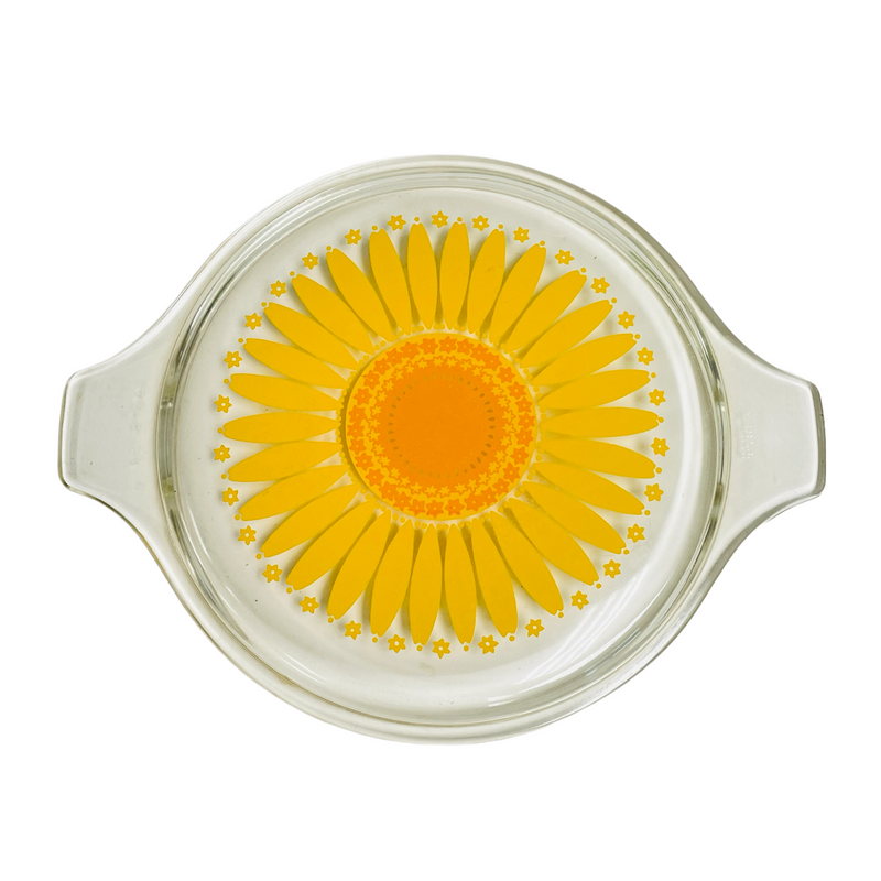 Pyrex Daisy Flower Sunflower 2.5 Qt Glass Replacement Lid 475-C