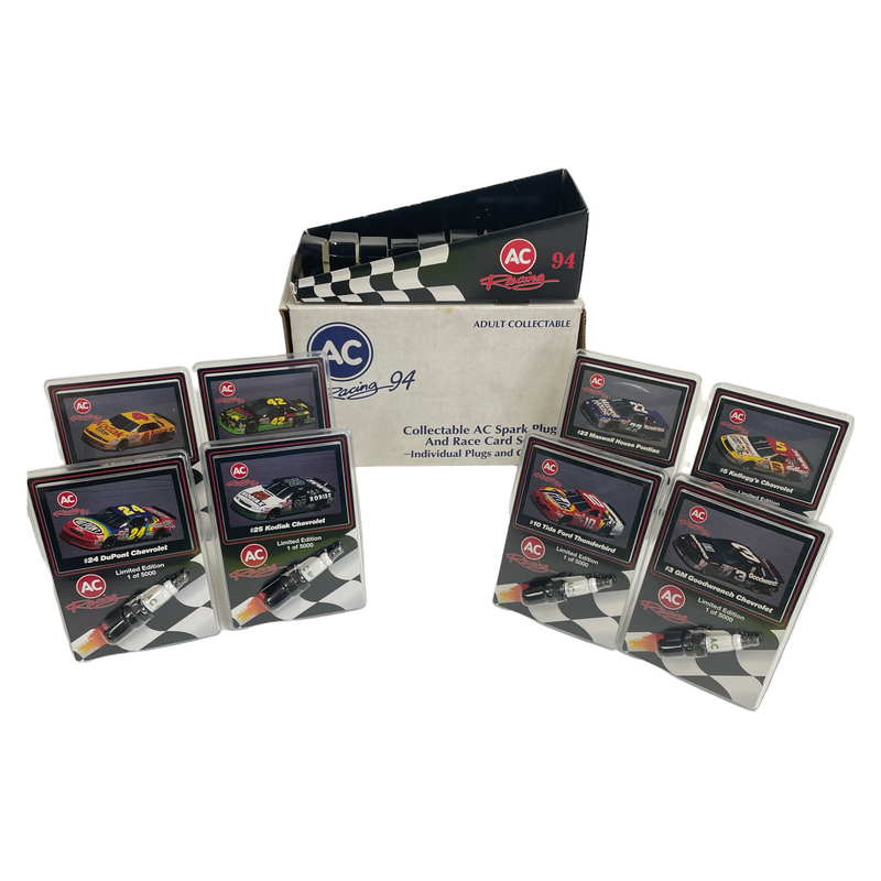 AC Racing 94 Collectible Spark Plugs And Race Cards (Set of 8)