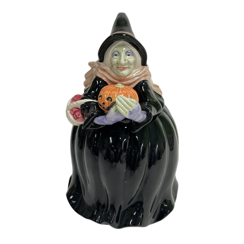 Fitz & Floyd FF 1987 Vintage Black Witch Halloween 12" Cookie Jar