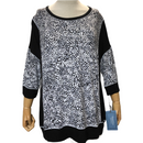 Simply Vera Womens Intimates 3/4 Sleeve Animal Print Top