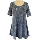 LuLaRoe Womens Blue Design Perfect T Shirt