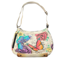 Anuschka Large Butterflies Flowers Hand Painted Leather Tote Handbag