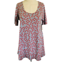 LuLaRoe Womens Gray Pink Polk a Dot Perfect T Shirt