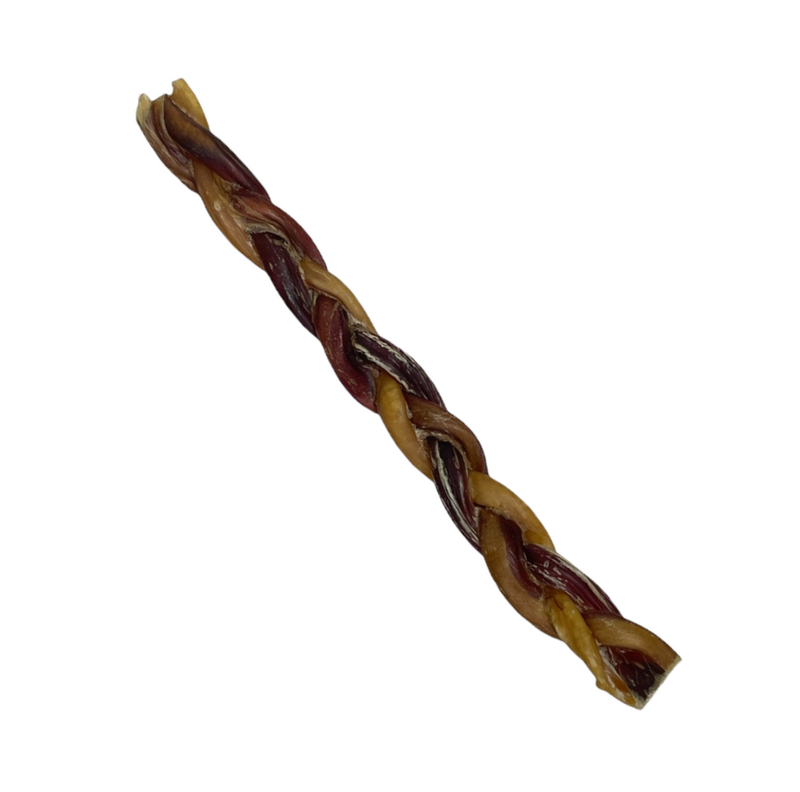 10"-12" Dog Chew Treat Natural Braided Bully Bull Beef Stick
