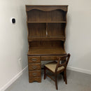 Liberty Furniture Oak Wood 4 Drawer Study Office Desk w/ Hutch & Chair