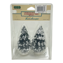 Lemax Village Landscape Snow Covered Evergreen Tree 4 Inch Figurines (Set of 2)
