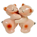 Van Tellingen Bear Hugging Ceramic 3.5" Salt & Pepper Shakers w/ Stoppers