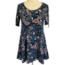 LuLaRoe Womens Blue Pink Paisley Perfect T Shirt