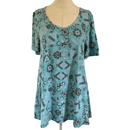 LuLaRoe Womens Teal Design Perfect T Shirt