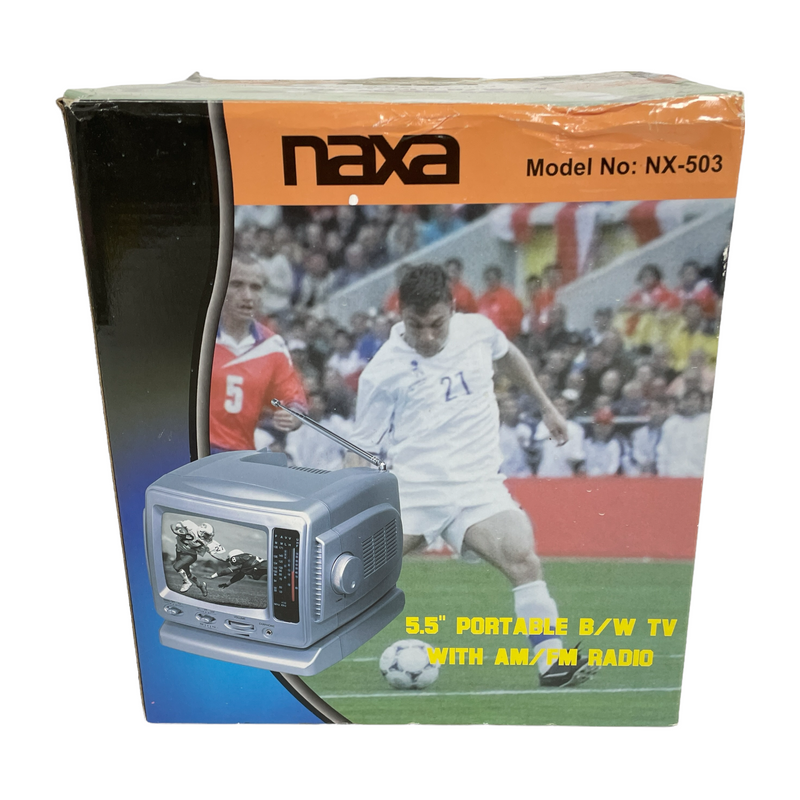 Naxa 5.5" Gray Portable Black/White TV w/ AM/FM Radio NX-503