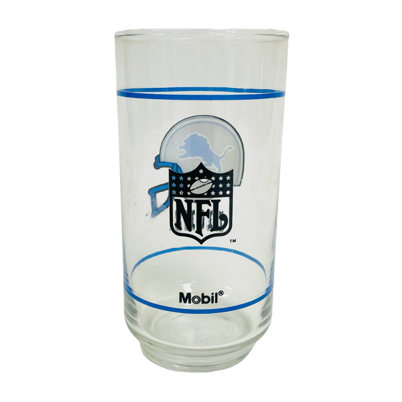 Detroit Lions NFL Football Mobil Oil Promotion 16 oz Glass Tumbler