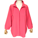 CJ Banks Womens Coral Zip Front 3/4 Sleeve Lightweight Jacket