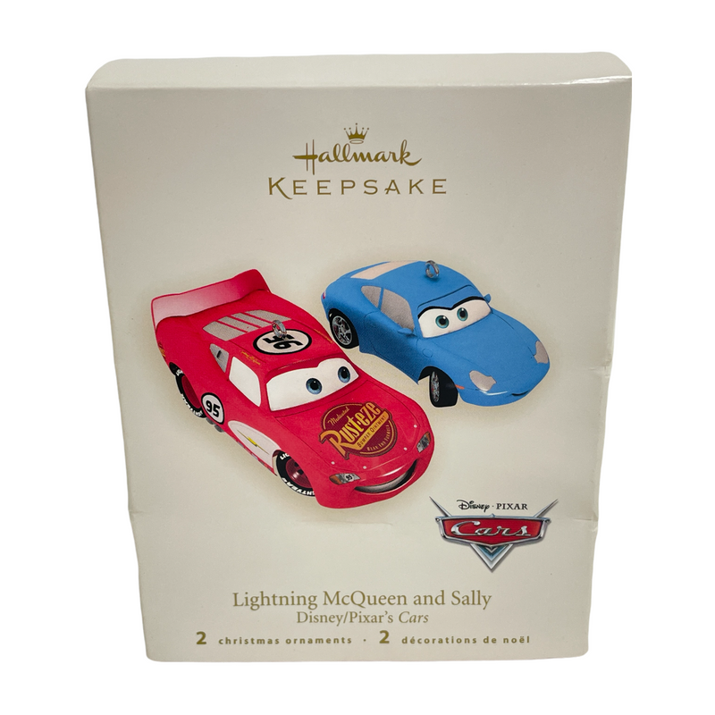 Hallmark Disney Pixar Cars Lightning Mcqueen & Sally Christmas Ornaments