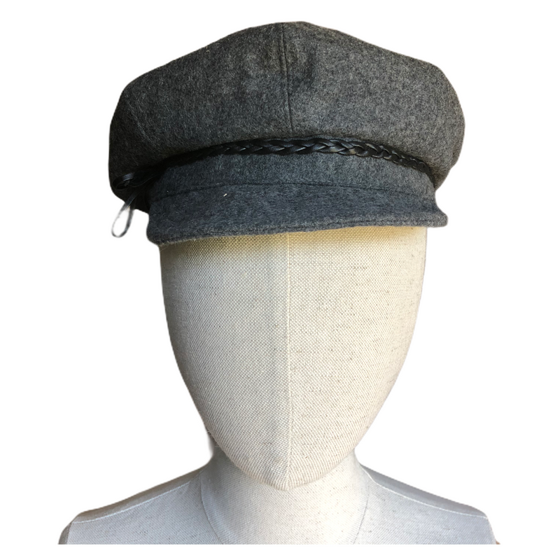 Liz Claiborne Womens One Size Cabbie Cap Wool Blend Dark Gray Hat