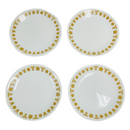(4) Corelle Corning Flower Butterfly Gold Luncheon Lunch 8 1/2" Plates