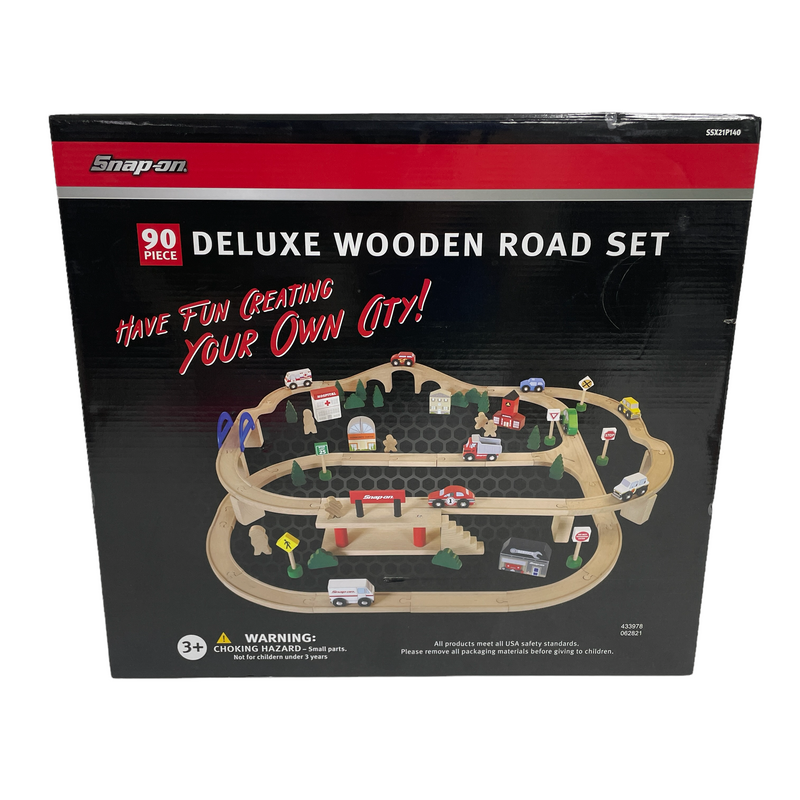Snap-On 90 Piece Deluxe Wooden Road Toy Set