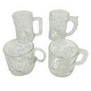 McDonalds Batman Forever 1995 Embossed Robin Riddler Two Face Set of 4 Mugs