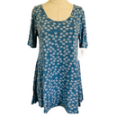 LuLaRoe Womens Blue Gray Polk a Dot Perfect T Shirt