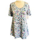 LuLaRoe Womens Bluish Gray Geometric Perfect T Shirt