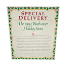 Budweiser 1993 Special Delivery Holiday Beer Stein Mug