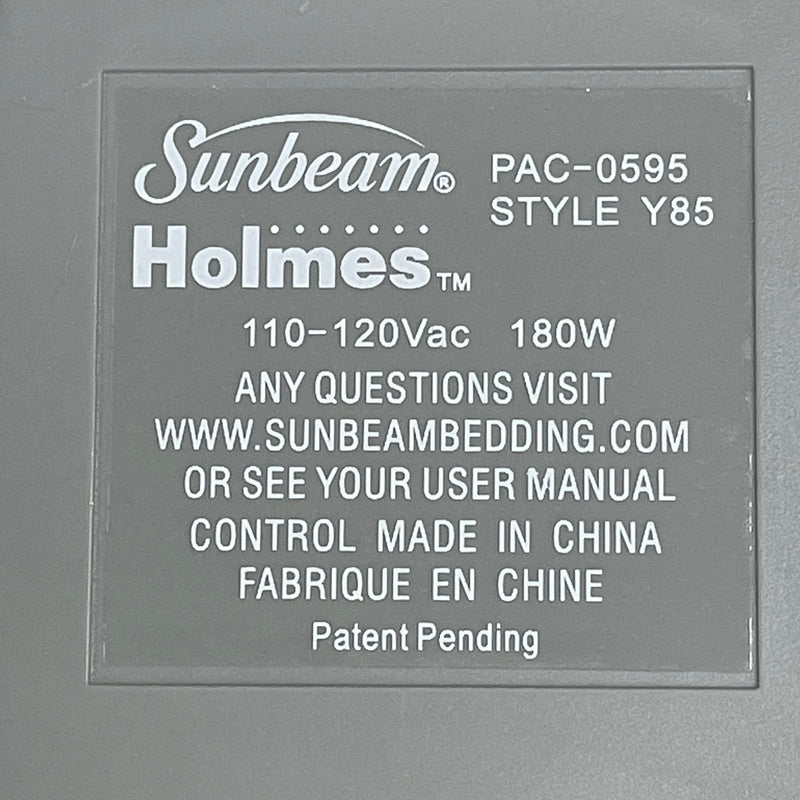 Sunbeam Holmes 3 Prong Electric Blanket Controller PAC-0595 Style Y85