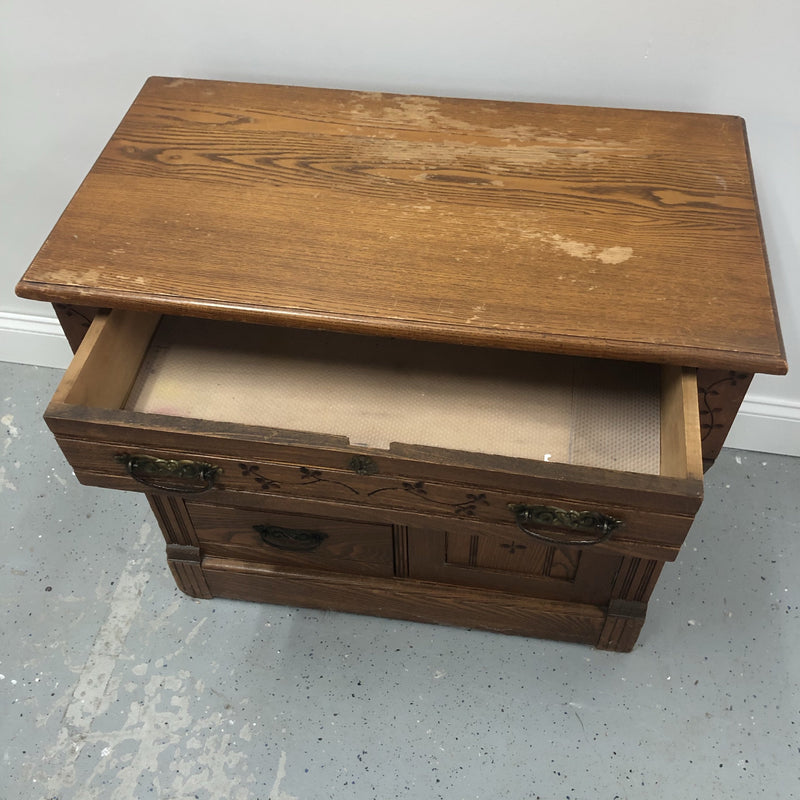 1800s Oak Solid Wood Nightstand