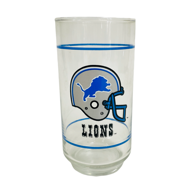 Detroit Lions NFL Football Mobil Oil Promotion 16 oz Glass Tumbler