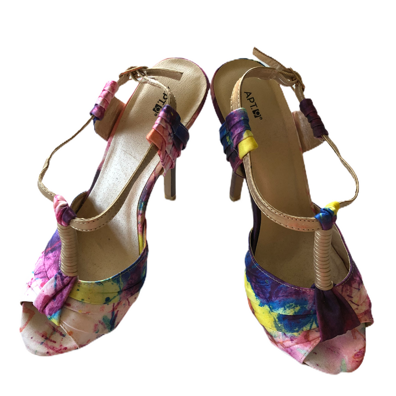 Apt 9 Womens Tye Dye Peep Toe High Heel Pump Stiletto Shoes