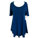 LuLaRoe Womens Blue Polk a Dot Perfect T Shirt