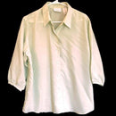 Liz Claiborne Lizsport Womens Pale Green Rayon Button Down 3/4 Sleeve Shirt